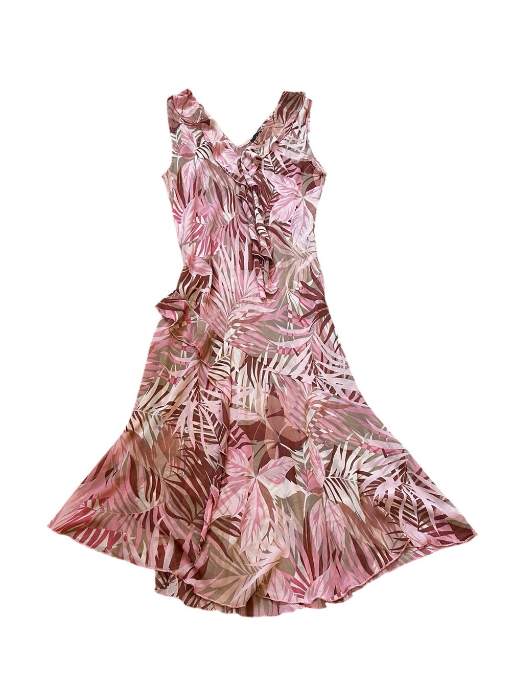Vintage 90s Chiffon Midi Dress Ruffle Y2K Fairy Feminine Romantic Coquette